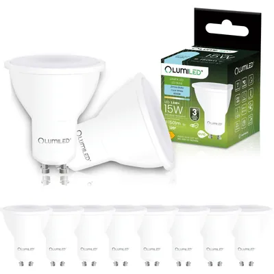 Produktbild von LUMILED 10er Set LED Lampe GU10 PAR16 1,5W ersetzt 15W 150lm 6500K Kaltweiß 120° 10er Pack