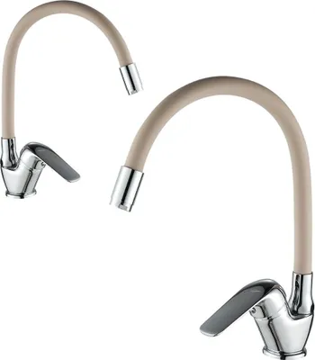 Immagine prodotto di Rubinetto da lavello indipendente con bocca flessibile, rubinetteria da cucina beige