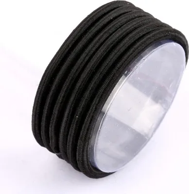 Produktbild von A&A Haargummi schwarz dick 6er ohne Metall Zopfhalter