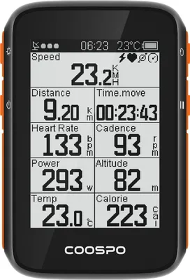 Zdjęcie produktu dla coospo Inteligentny rowerowy komputer GPS Wodoodporny bezprzewodowy komputer LCD Tętno rowerowe Prędkość Rower szosowy Licznik kilometrów Czarny