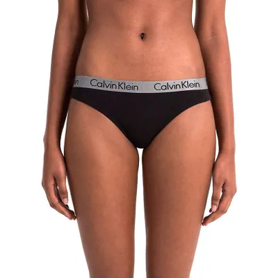 Produktbild von Damen-Tanga CK CALVIN KLEIN Knickerbocker aus elastischer Baumwolle mit sichtbarem Logo Artikel QD3539E THONG, L, Baumwolle 95%, Elasthan 5%