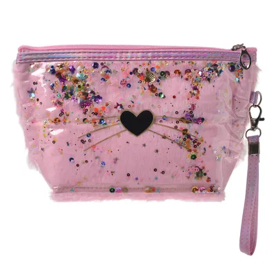 Immagine prodotto di Clayre & Eef Borsa da toilette da donna Cuore 23x13 cm Poliuretano rosa