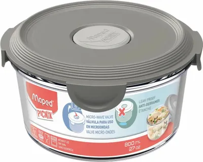 Imagen del producto de Maped 875905, Recipiente para microondas PICNIK CONCEPT, de vidrio, 800 ml, color gris
