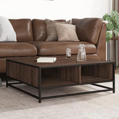 Produktbild von Möbel Couchtisch Braun Eichen-Optik 80x80x30 cm Holzwerkstoff Metall - Couchtische 848773