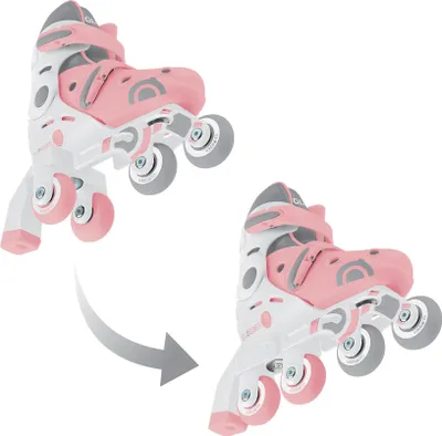 Produktbild von GLOBBER LEARNING SKATES 2in1 – Inline- und Quad-Skates Kinder, verstellbar Gr.26-29, ABEC 9, Rollengröße 48x24 mm, rosa