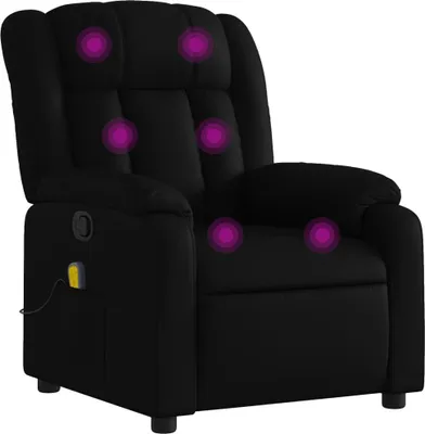 Image de vidaXL Fauteuil de massage relaxant, similicuir, noir