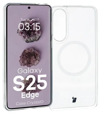 Produktbild von Bizon Case CrystalO Magnetische Ringhülle für Galaxy S25 Edge, Transparent