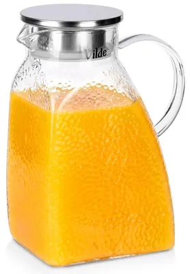 Produktbild von Glaskrug mit Deckel, schmal, 1,8 l, Borosilikatglas