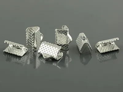 Produktbild von Vintageparts 20 Bandklemmen silberfarben, 10 mm