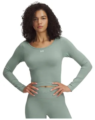 Image de Ensemble de sport Under Armour Camiseta Under Armour Train Seamless manga larga verde seco mujer pour Femme