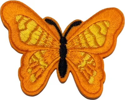 Produktbild von Schmetterlings-Orange-Emblem-Aufnäher zum Aufbügeln