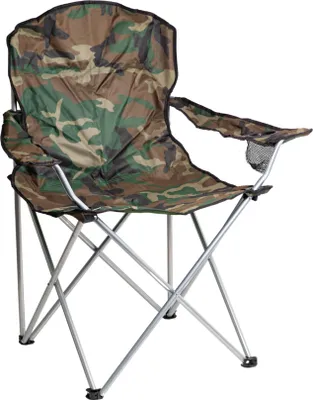 Produktbild von Linder Exclusiv Klappstuhl – Campingstuhl mit Armlehnen & Angelstuhl mit Getränkehalter, bis 120 kg Camouflage Faltbar Stuhl, Gartenstuhl