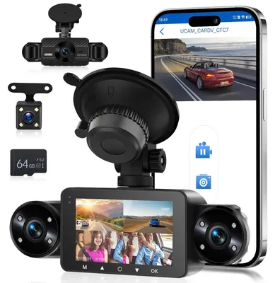 Productafbeelding van 4 kanalen dashcam auto 1080P met nachtzicht en G-sensor