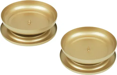 Immagine prodotto di 2 candelabri dorati, portacandele in ferro, candelabro con spina di 1 cm, candelabri per candele a pilastro