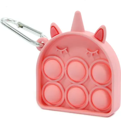 Produktbild von Einhorn Pop It Schlüsselanhänger - Mini Push Bubble Fidget Toy - Antistress Spielzeug
