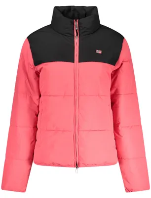 Image de Veste rose pour femme : design élégant avec application & fermeture éclair