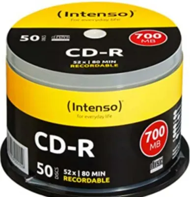 Produktbild von Intenso CD-R 700MB, 52x, CD-R, 120 mm, 700 MB, Tortenschachtel, 50 Stück(e)
