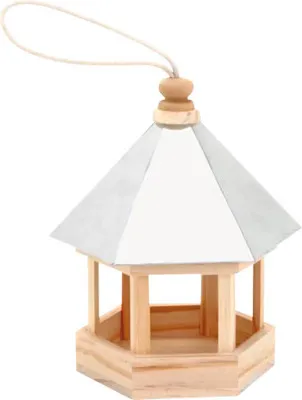 Produktbild von Holz-Vogelhaus mit Metalldach 19x13,5x24 cm