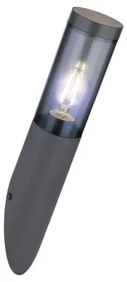 Immagine prodotto di Lampada da parete a LED RGB, acciaio inossidabile, colore antracite, vetro fumé, altezza 40 cm
