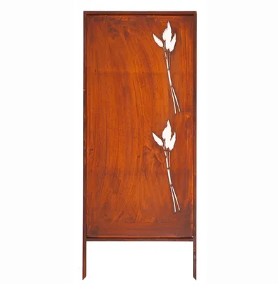 Zdjęcie produktu dla Ogrodowy panel metalowy, parawan 120x50 cm ,"Źdźbła trawy", dekoracyjna osłona z rdzy