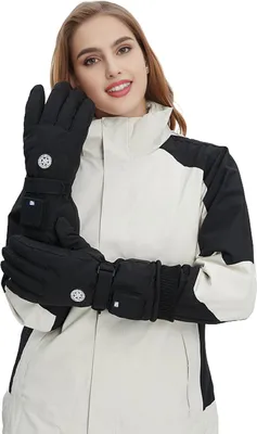 Produktbild von Beheizbare Winterhandschuhe für Damen und Herren, elektrisch beheizbar mit 1200-mAh-Akku, 3 Heizstufen, wiederaufladbar, ideal zum Skifahren, Radfahren und für andere Schneesportarten.