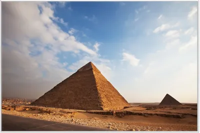 Produktbild von Wallario Wandbild Alte Pyramide in Ägypten, Größe: 61 x 91,50 cm, Poster mit weißem Aluminiumrahmen