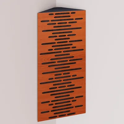 Obrázek produktu pro Balení po 2 kusech – Úzká akustická rohová basová past s sametovým potahem | 50 x 23 x 10 cm | Odraz – zvuková izolace | [WAVE – třešeň | hnědá]