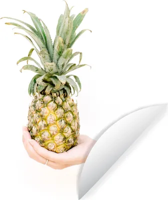 Produktbild von MuchoWow® Runde Wandtattoo - Wandsticker Tapete Aufkleber Tropisch - Ananas - Gelb Ø 80 cm Selbstklebend und Repositionierbar - Wandaufkleber - Kreis - Mauerkreis - Wand Bilder - Wandsticker - Wohnzimmer Dekoration - Dekoration für die Wände - Aluminium - Babyzimmer