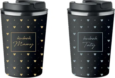 Produktbild von 2er Set Premium Thermobecher Mama Papa Becher Geschenk 350ml KT_069