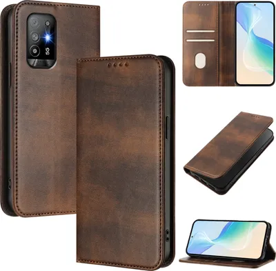 Produktbild von Handyhülle für Oppo A94 5G/Reno5 Z, Vintage Leder RFID Schutz Kartenfach Standfunktion Magnetische Klapphülle Braun