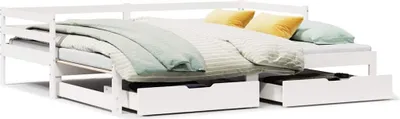 Produktbild von vidaXL Tagesbett mit Schubladen Weiß 90x200 cm Kiefernholz