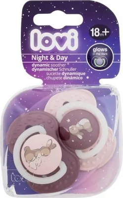Immagine prodotto di LOVI succhietto in silicone dinamico Night&Day Girl 18 m+ 2 pz. 22/916girl