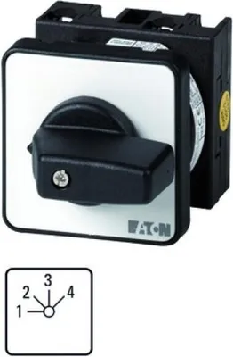 Obrázek produktu pro Eaton T0-4-8251/E, Přepínač, 2P, Černá, Bílá, IP65, 48 mm, 109 mm