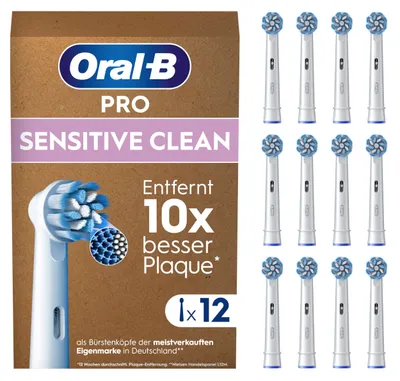 Produktbild von Oral-B Pro Sensitive Clean Aufsteckbürsten 12er (weiß, Frustfreie Umverpackung)