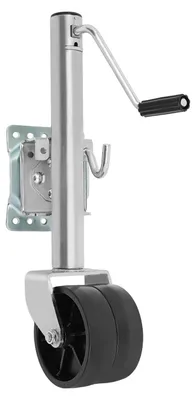 Produktbild von Doppel-Stützrad für Anhänger - Anhängerstütze - 680 kg Tragkraft - 25 cm Hubweg - Jockeyrad - Zwillingsrad