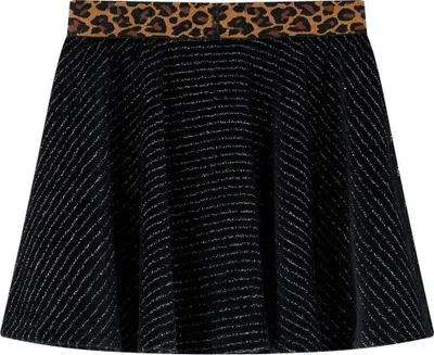 Immagine prodotto di vidaXL Gonna per bambini con cintura in vita con stampa leopardata nera 128