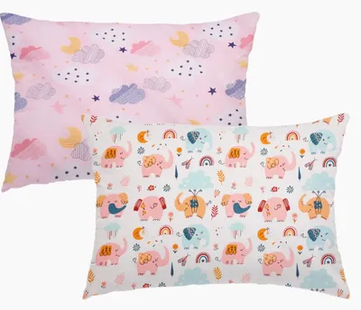 Produktbild von Set aus 2 Kinderkissenbezügen, 40 x 60 cm, aus 100% Baumwolle