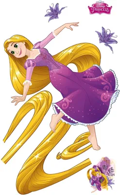 Image de Sticker mural Disney Raiponce violet et jaune - 612436 - 127 x 200 cm