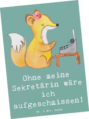 Produktbild von Mr. & Mrs. Panda Postkarte Sekretärin Helfer - Meeresbrise - Geschenk, Ansichtskarte, Fotokarte, Berufsliebe, Postkarten, handgefertigte Geschenke, bildkarte, Büroalltag