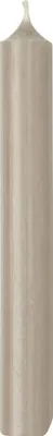 A tall, cylindrical candle with a tapered top.