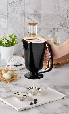 Produktbild von Vip Ahmet Teigportionierer Teigdosierer Teigspender Portionierkrug Weiß 950ml Hamur Dagitici Schwarz-Kupfer
