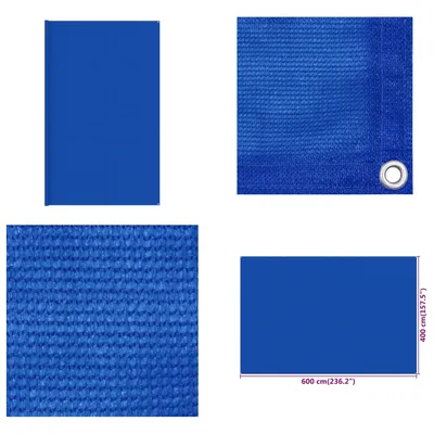 Image de vidaXL Tapis de tente 400 x 600 cm bleu HDPE - Tapis de tente - Tapis de terrasse - Tapis de camping