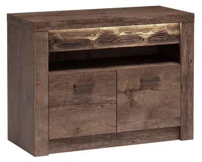 Produktbild von Masseno TV-Schrank ZERI 96 cm Fernsehschrank mit Schubladen und 2 Türen TV-Lowboard für Wohnzimmer Modern 96x42x72,5 cm Braun