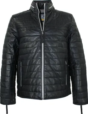 Produktbild von Redpoint - Herren Lederjacke Steppjacke Lammnappa nachtblau : 54