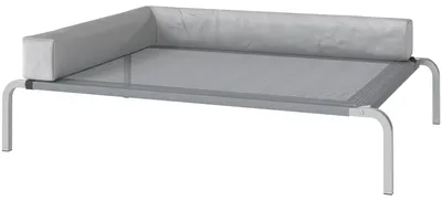 Zdjęcie produktu dla Zewnętrzne legowisko dla psa z poduszką w kształcie litery L – kolor: szary | Wymiary: 75x110x30 cm