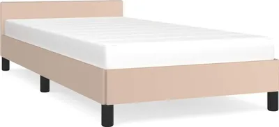 Produktbild von vidaXL Bettgestell mit Kopfteil ohne Matratze Cappuccino 90x200 cm