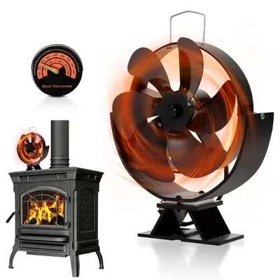Produktbild von Yakimz 6 Blätter Kaminofen Ventilator Ofenventilator Gebläse Lüfter Stromloser Kaminventilator