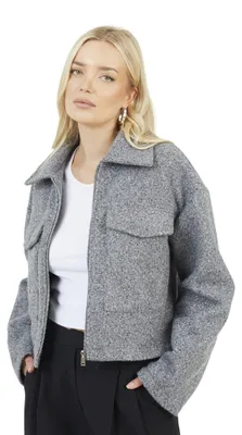 Produktbild von Brave Soul - "Izai" Jacke für Damen, Bouclé WH382 (38 DE) (Anthrazit)