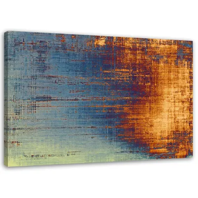 Image de Toile « La magie du bleu » 100 x 70 cm Feeby bleu, prête à accrocher