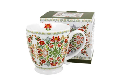 Produktbild von DUO ETNO Jumbobecher 480 ml HUNGARIAN mit Fuß, New Bone China Porzellan